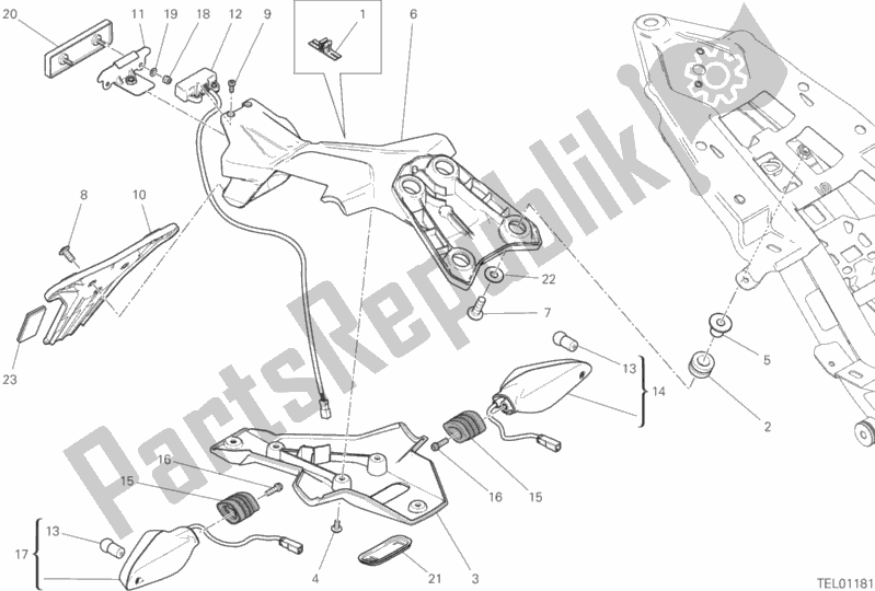 All parts for the 28b - Plate Holder of the Ducati Monster 821 Thailand 2019